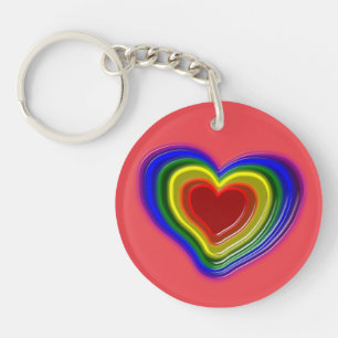 Llavero corazón arcoiris