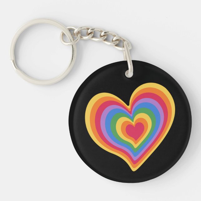 Llavero Corazón arcoiris. Orgullo Gay Love Keychain (Frente)