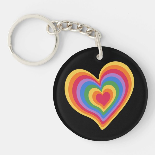 Llavero Corazón arcoiris. Orgullo Gay Love Keychain (Frente)