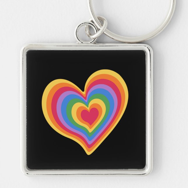 Llavero Corazón arcoiris. Orgullo Gay Love Keychain (Frente)