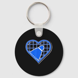 Llavero Corazón Azul Badminton Para Los Amantes De Badmint