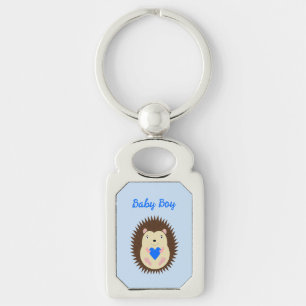 Llavero Corazón Azul Niño Erizo Personalizado