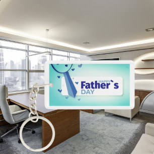 Llavero Corazón azul y corbata, Día del Padre de moda