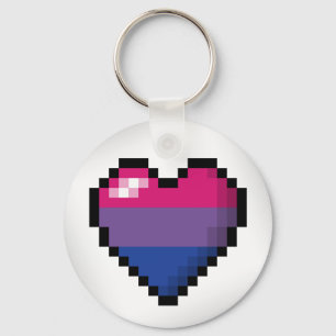 Llavero Corazón bisexual del pixel