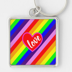 Llavero Corazón clásico de amor arcoíris Orgullo dinámico 