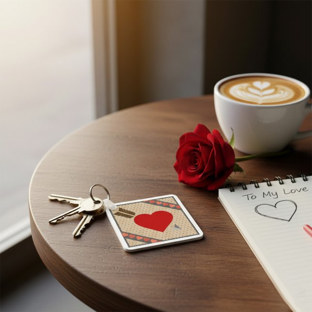 Llavero Corazón Cupido con Flecha Romántico Patrón de San  (Subido por el creador)