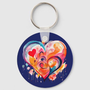 Llavero Corazón de Acuarela