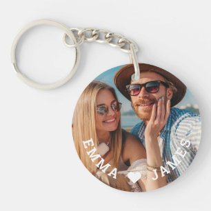 Llavero Corazón de Amor Parejas Foto Nombres Personalizado