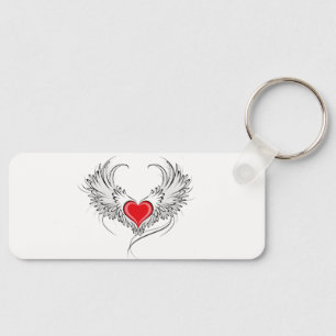 Llavero Corazón de Ángel Rojo con alas
