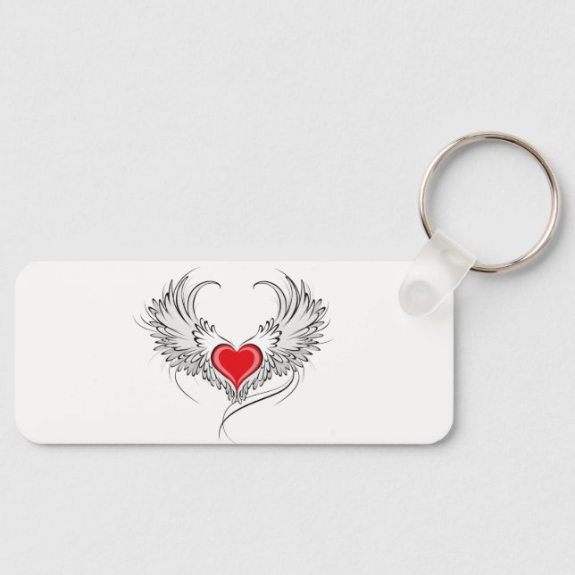 Llavero Corazón de Ángel Rojo con alas (Anverso)