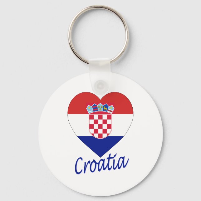 Llavero Corazón de bandera de Croacia (Anverso)