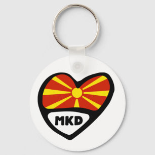 Llavero Corazón de bandera de la República de Macedonia