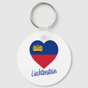 Llavero Corazón de bandera de Liechtenstein