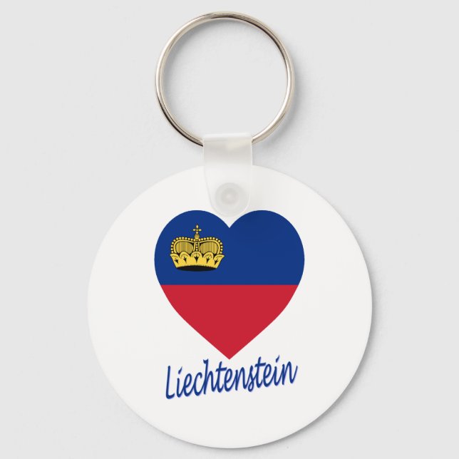 Llavero Corazón de bandera de Liechtenstein (Anverso)