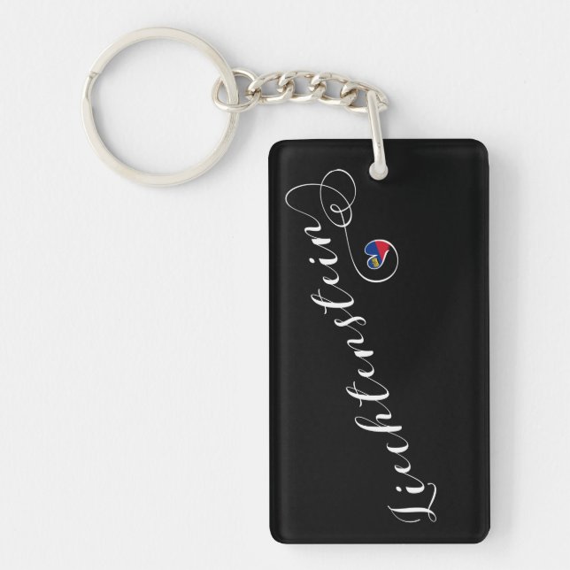 Llavero Corazón de bandera de Liechtenstein (Frente)