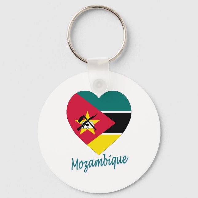 Llavero Corazón de bandera de Mozambique (Anverso)