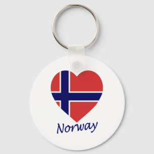Llavero Corazón de bandera de Noruega