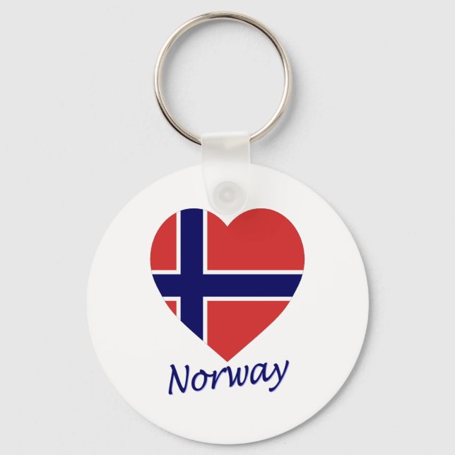 Llavero Corazón de bandera de Noruega (Anverso)