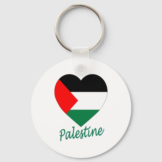 Llavero Corazón de bandera de Palestina (Anverso)