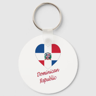Llavero Corazón de bandera de República Dominicana con nom