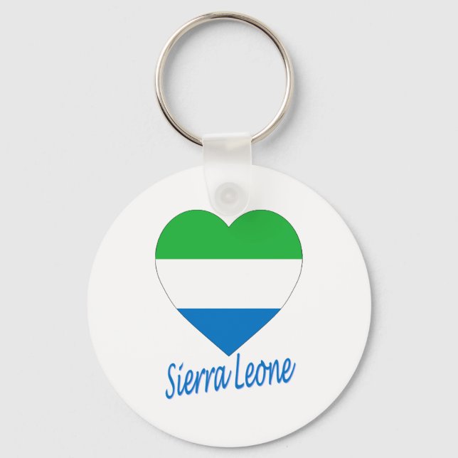 Llavero Corazón de bandera de Sierra Leona (Anverso)