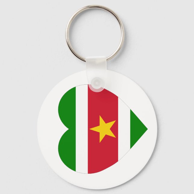Llavero Corazón de bandera de Surinam (Anverso)