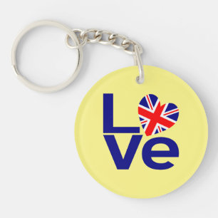 Llavero Corazón de British Blue AMOR Bandera del Reino Uni