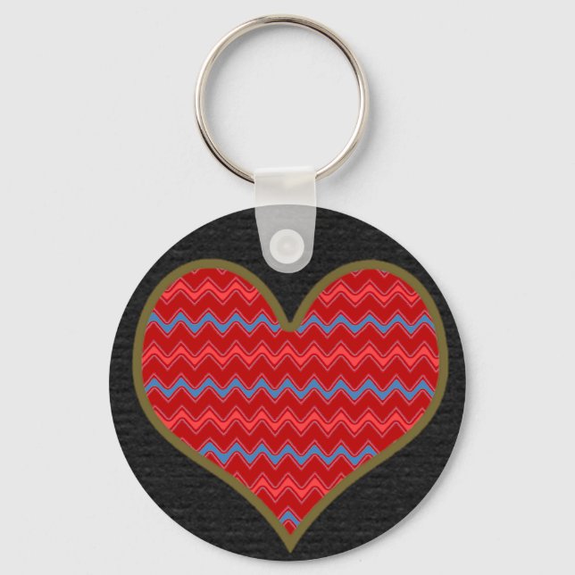 Llavero corazón de chevron (Anverso)