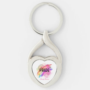 Llavero Corazón de color arcoíris del Orgullo LGBTQ person