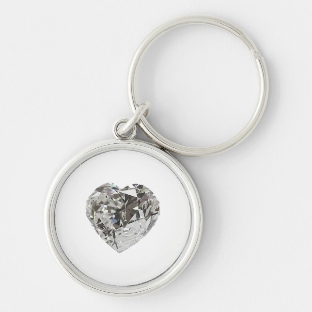 Llavero Corazón de diamante forma Brillante (Frente)