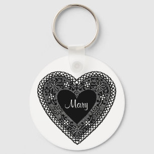 Llavero Corazón de encaje vintage