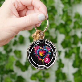 Llavero Corazón de hito personalizado de 12 pasos