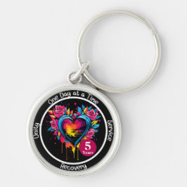 Llavero Corazón de hito personalizado de 12 pasos