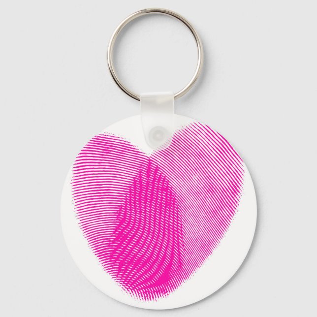 Llavero Corazón de huellas digitales (Anverso)