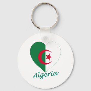 Llavero Corazón de la bandera de Argelia