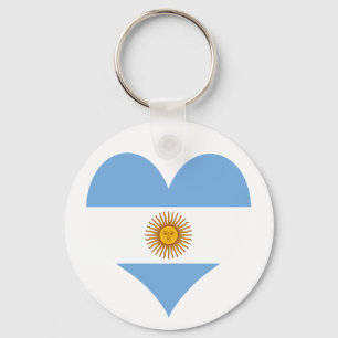 Llavero Corazón de la bandera de Argentina