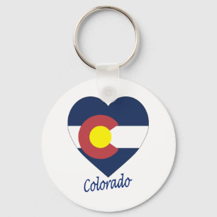 Llavero Corazón de la bandera de Colorado