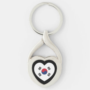 Llavero Corazón de la bandera de Corea del Sur