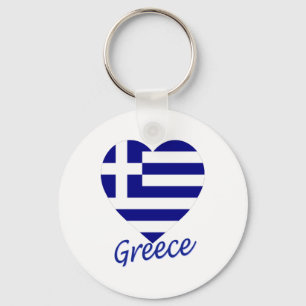 Llavero Corazón de la bandera de Grecia