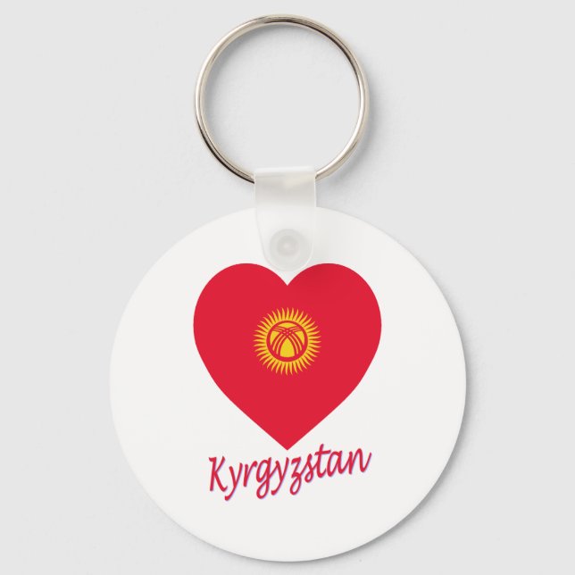 Llavero Corazón de la bandera de Kirguistán (Anverso)