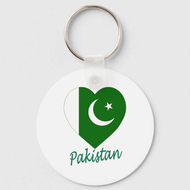 Llavero Corazón de la bandera de Pakistán (Anverso)