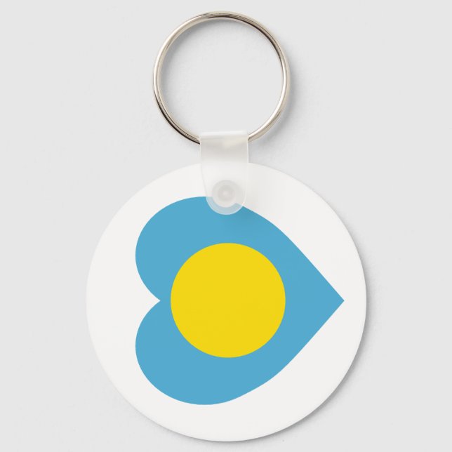 Llavero Corazón de la bandera de Palau (Anverso)