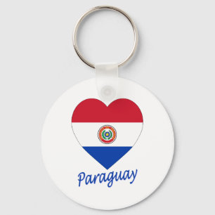 Llavero Corazón de la bandera de Paraguay