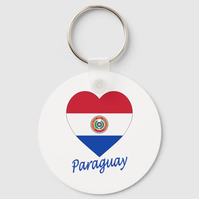 Llavero Corazón de la bandera de Paraguay (Anverso)