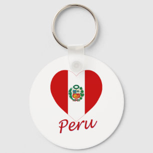 Llavero Corazón de la bandera de Perú
