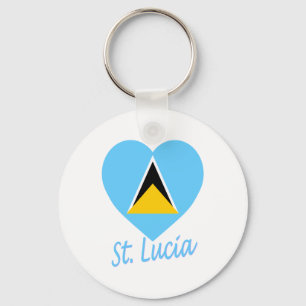 Llavero Corazón de la bandera de Santa Lucía
