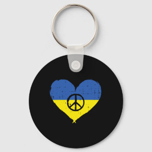 Llavero Corazón de la bandera de Ucrania signo de paz Muje