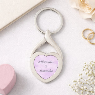 Llavero Corazón de Lavanda Nombre Romántico 