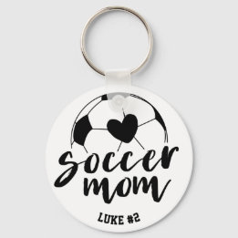 Llavero Corazón de Mamá de Fútbol Pelota Personalizada Nom