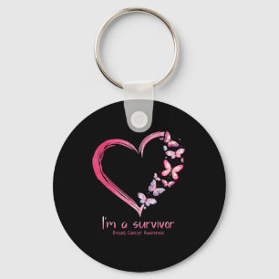 Llavero Corazón de mariposa Soy un sobreviviente de cáncer